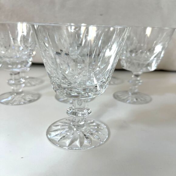 Vintage Set of 7 Royal Brierley Water Goblets Wine Glasses Ascot Design - Picture 3 of 5
